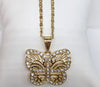 Gold Plated Butterfly Pendant and Star Chain Set