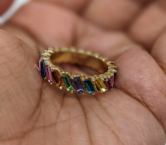 Plated Multi Stone Band Ring