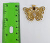 Gold Plated Butterfly Pendant and Figaro Chain Set