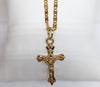 Plated Cross Pendant and Stainless Steel Chain Set