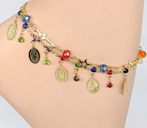 Plated Virgin Mary Anklet