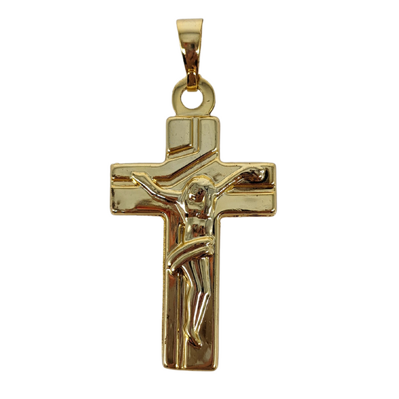 Gold Plated Double Sided Cross Pendant